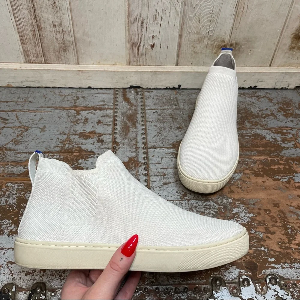 Rothy's White Chelsea High Top Sneaker Boots